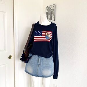 Reworked Vintage 90s Polo Ralph Lauren merino wool American flag sweater 🇺🇸